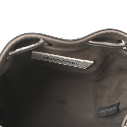 Fendi X MARC JACOBS Agnello Laminato Trapunta FF Mini Mon Tresor Bucket Bag Argento 5 of 10
