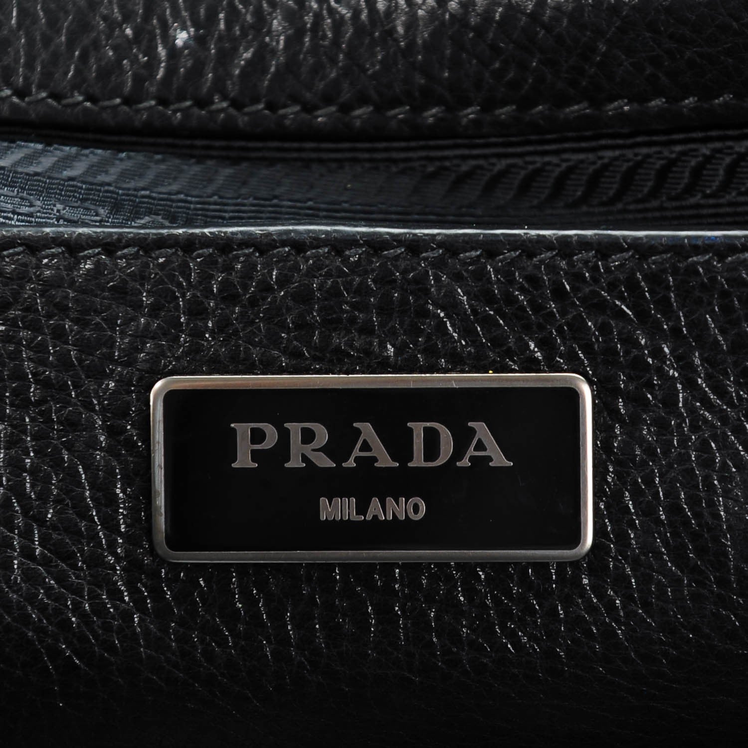 Prada Glace Calf Large Twin Pocket Tote Naturale Black 8 of 10