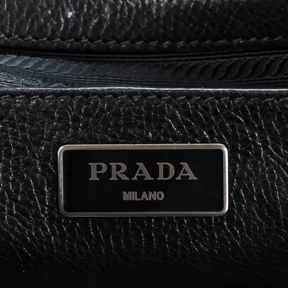 Prada Glace Calf Large Twin Pocket Tote Naturale Black 8 of 10
