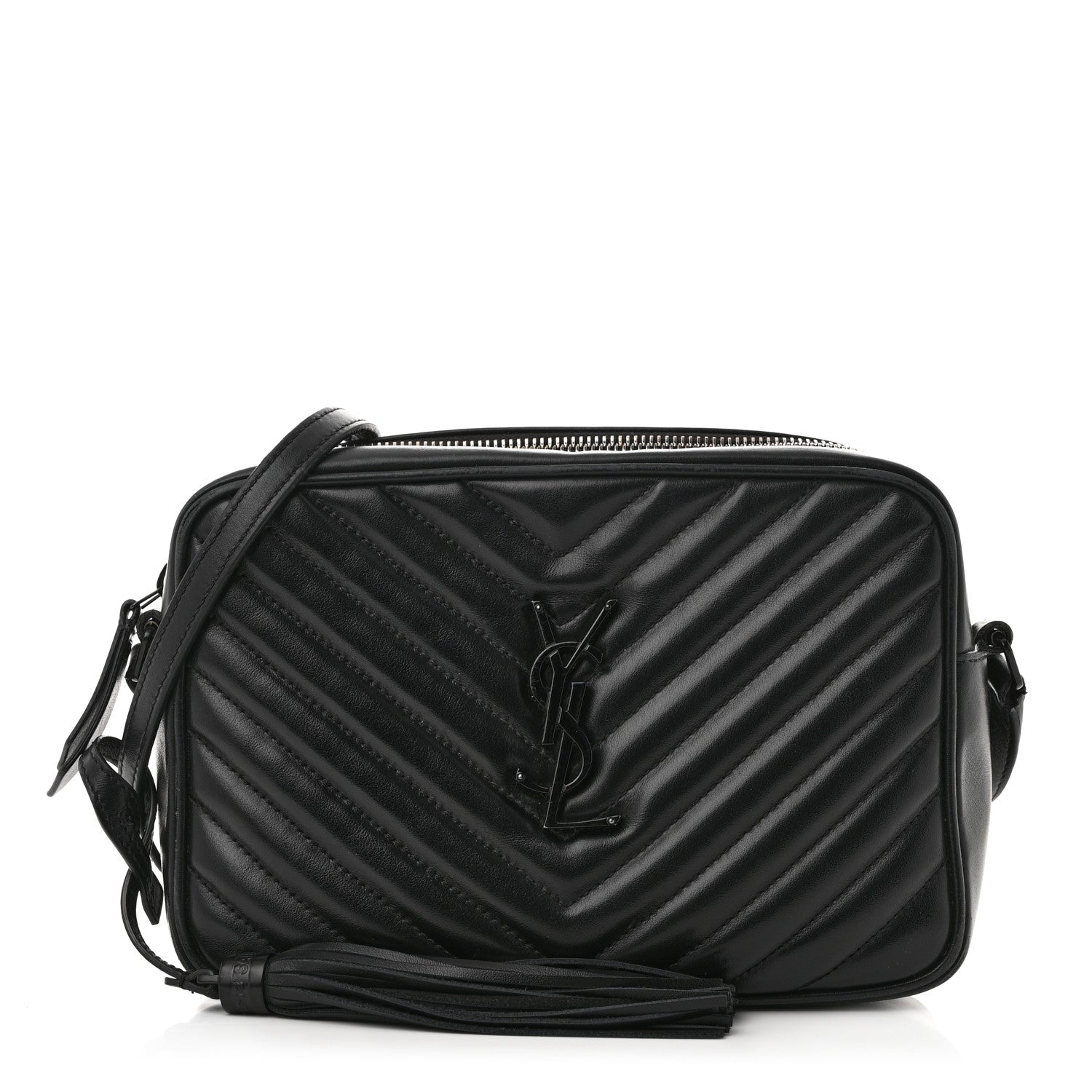 Saint Laurent Calfskin Matelasse Monogram Monochrome Lou Camera Bag Black 1 of 13