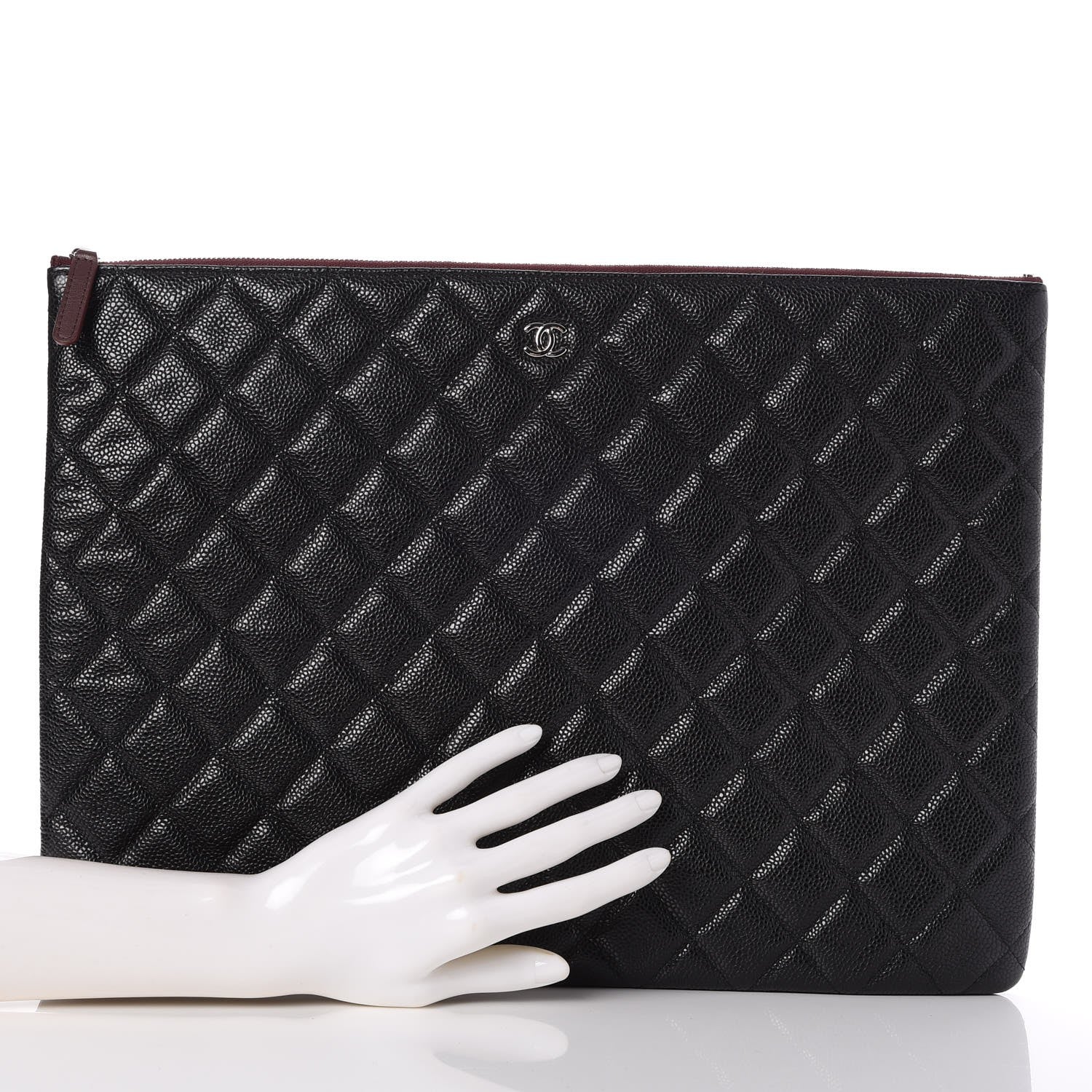 Chanel Caviar Quilted Large Cosmetic Case Black 2 of 8