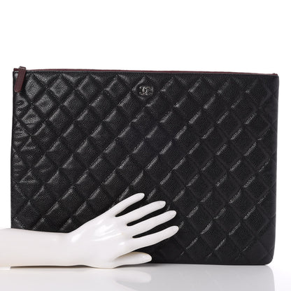 Chanel Caviar Quilted Large Cosmetic Case Black 2 of 8