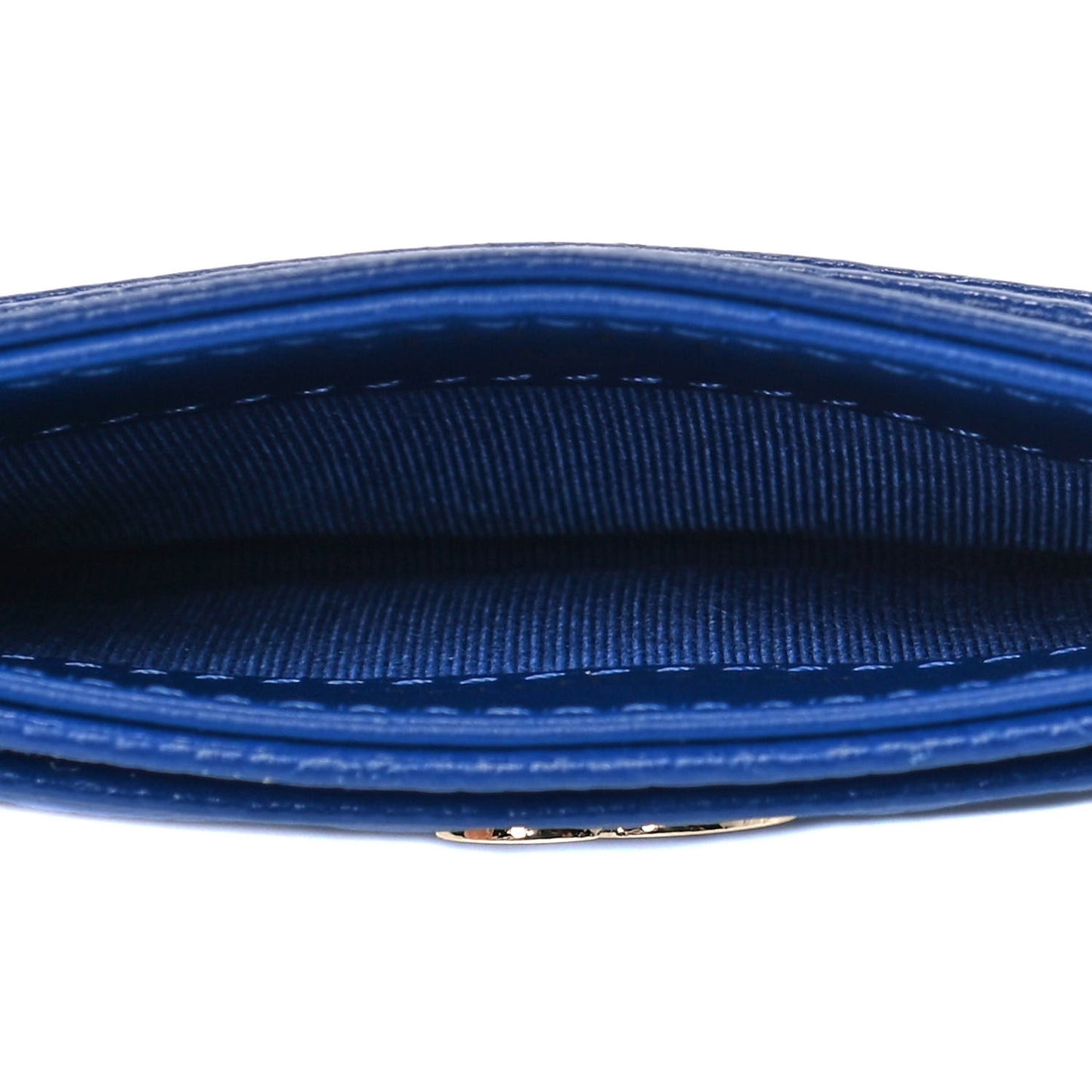 Caviar Camellia Embossed Card Holder Blue