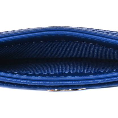Chanel Caviar Camellia Embossed Card Holder Blue 4 of 4