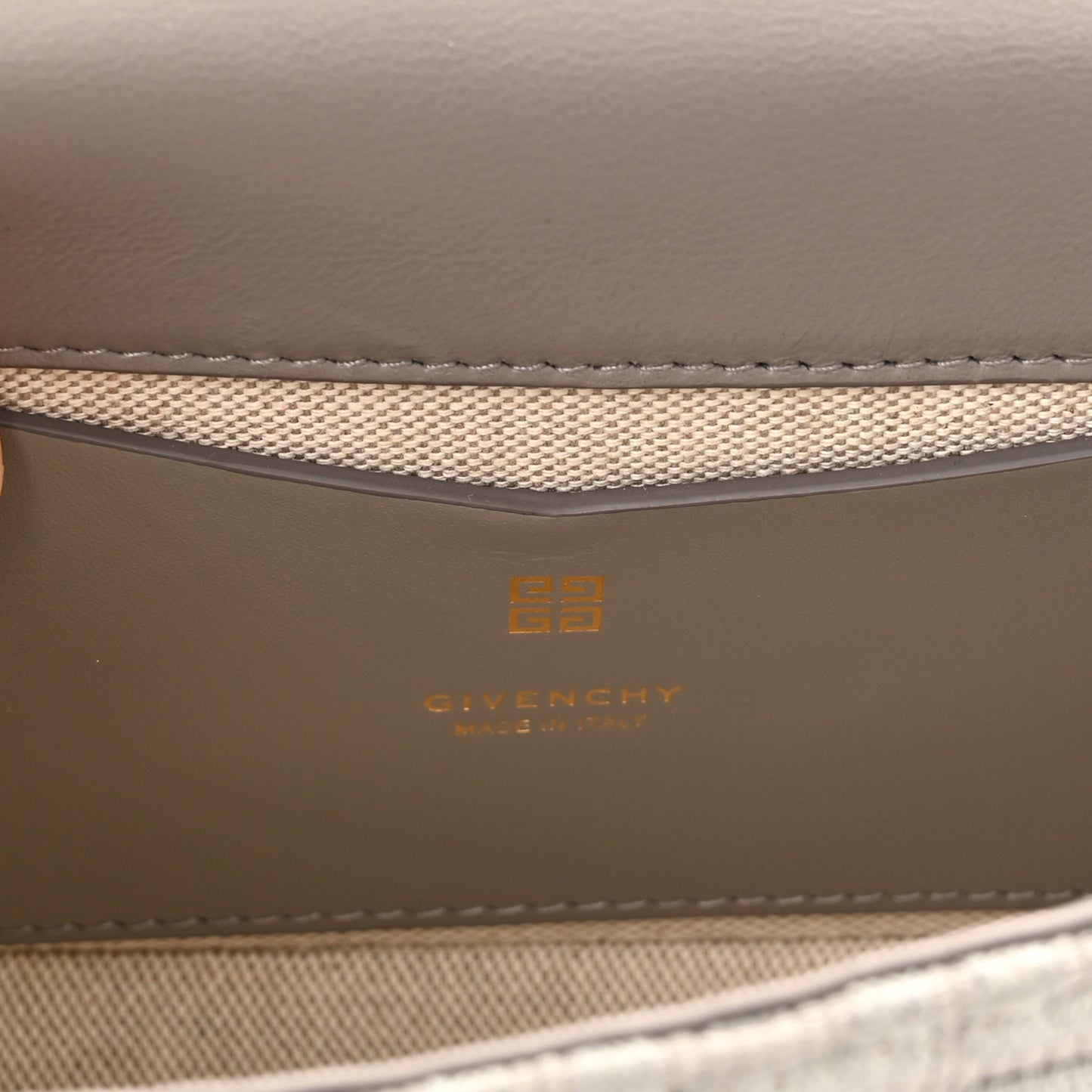 Canvas Embroidered Small 4G Woven Chain Crossbody Stone Gray