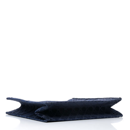 Christian Dior Velvet Cannage Large Book Tote Navy Blue 3 of 4