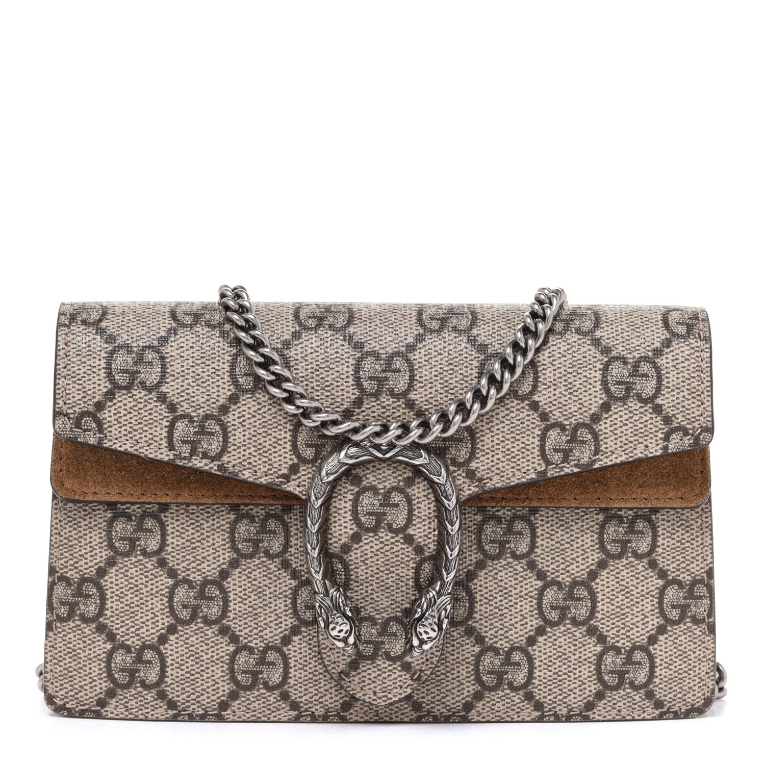 Gucci GG Supreme Monogram Super Mini Dionysus Shoulder Bag Taupe 1 of 9
