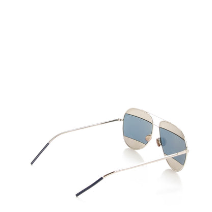 Christian Dior Split 1 Aviator Sunglasses Silver Blue 3 of 5