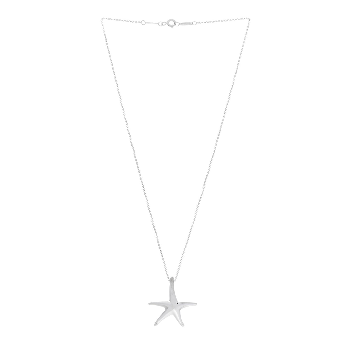 Sterling Silver 28mm Elsa Peretti Starfish Pendant Necklace