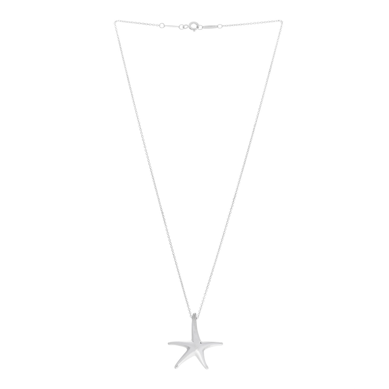 Tiffany Sterling Silver 28mm Elsa Peretti Starfish Pendant Necklace 3 of 6
