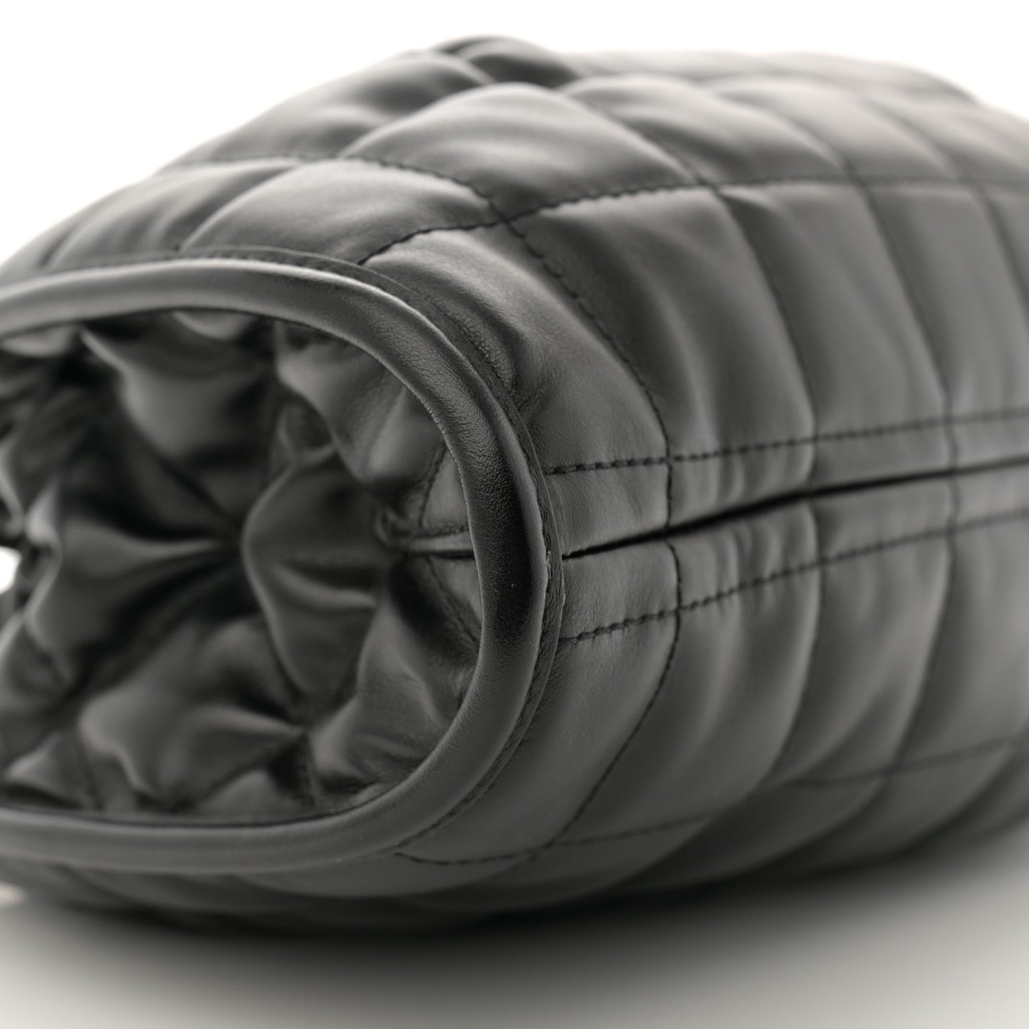 Calfskin Quilted Large Deco Tote Bag Black