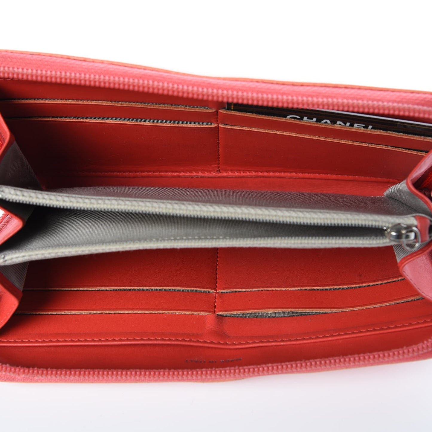 Caviar Timeless CC Large Gusset Zip Around Wallet Orange