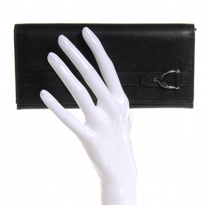 Gucci Shangai Calfskin Stirrup Long Wallet Black 2 of 7