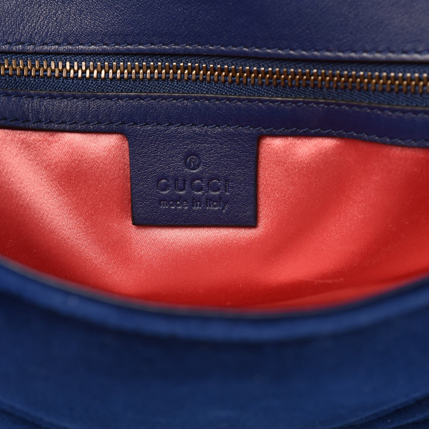 Gucci Velvet Matelasse Small GG Marmont Shoulder Bag Cobalt Blue 6 of 15