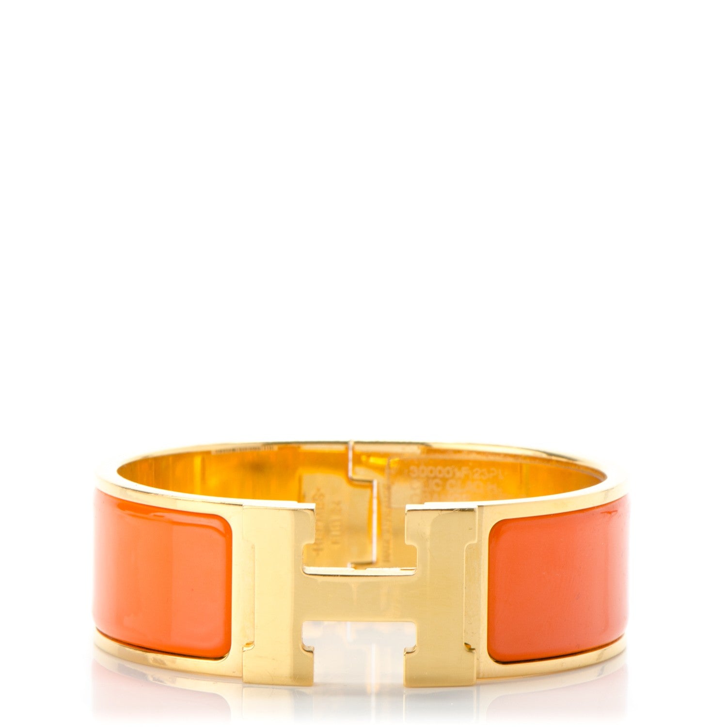 Hermes Enamel Wide Clic Clac H Bracelet PM Orange 1 of 5