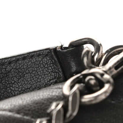 Saint Laurent Sheepskin Matelasse Chevron Monogram College Chain Wallet Coal 13 of 13