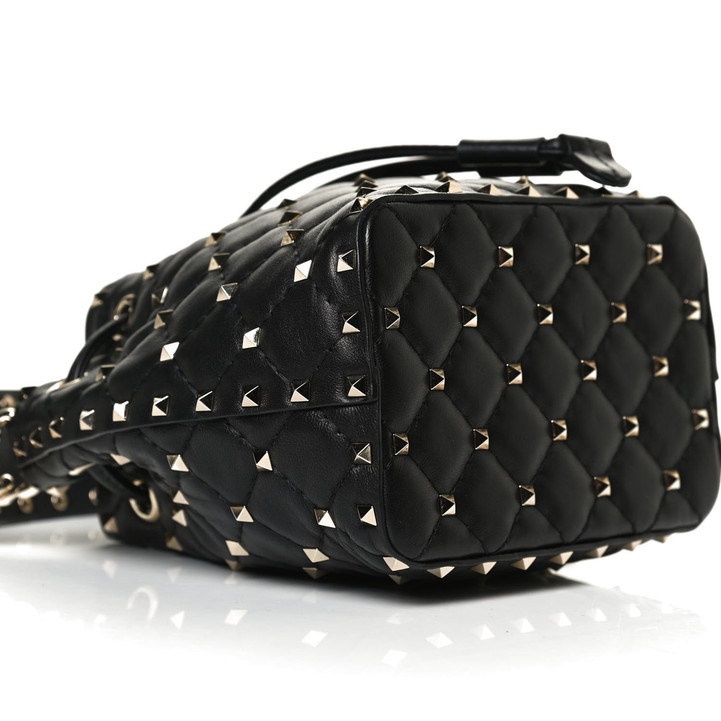 Nappa Mini Rockstud Spike Bucket Bag Black