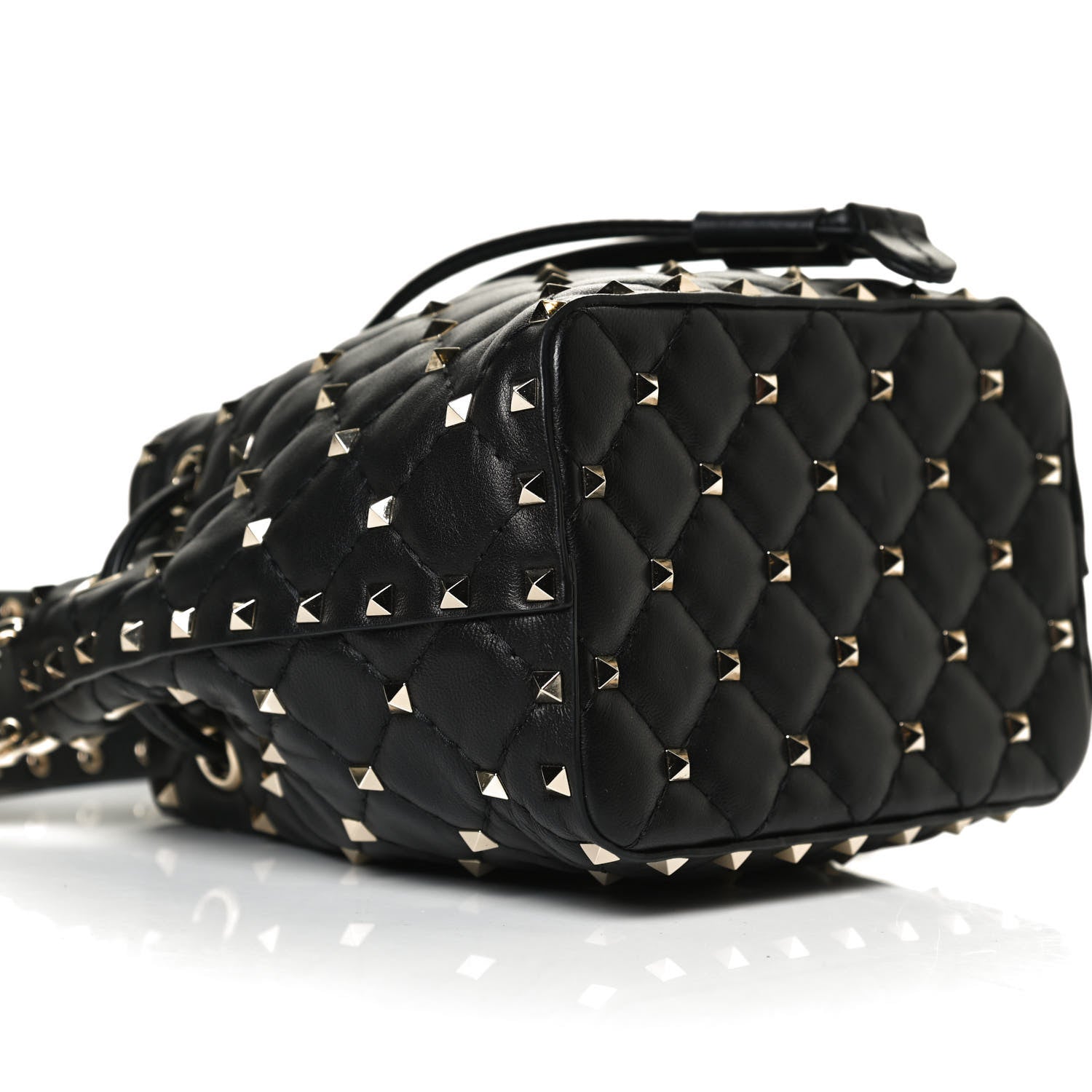 Valentino Garavani Nappa Mini Rockstud Spike Bucket Bag Black 8 of 12