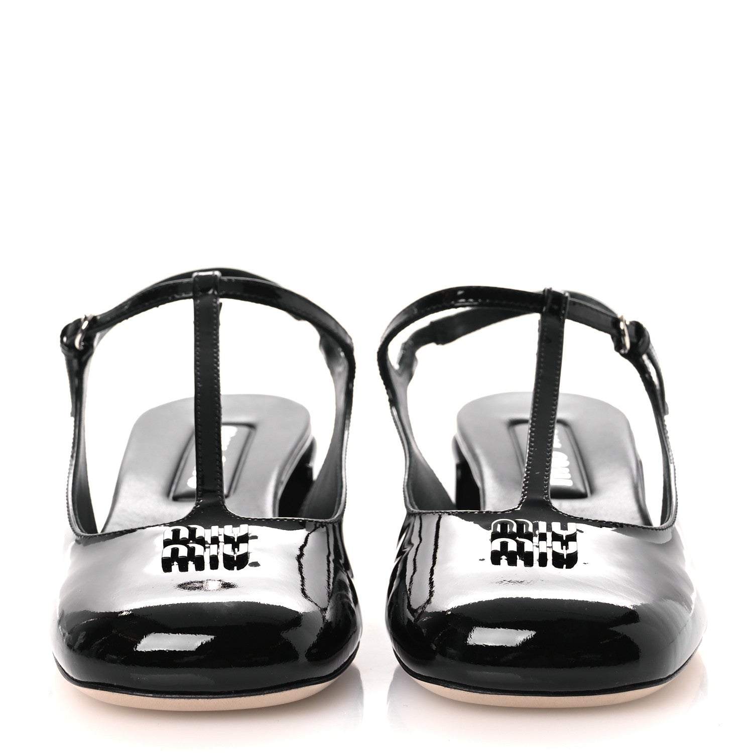 Miu Miu Vernice Slingback Mary Jane Pumps 37 Black 3 of 11