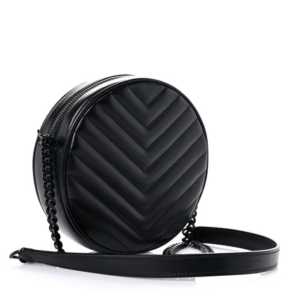Saint Laurent Calfskin Matelasse Chevron Round Vinyle Camera Bag Black 3 of 12