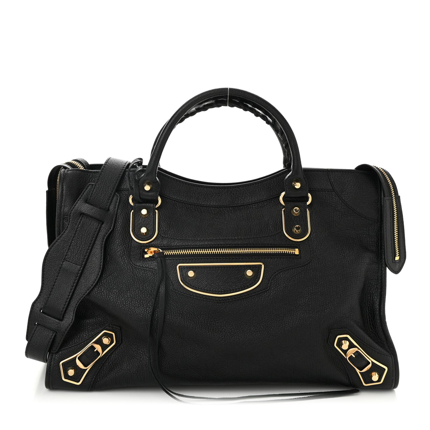 Chevre Gold Metallic Edge Hardware City Black