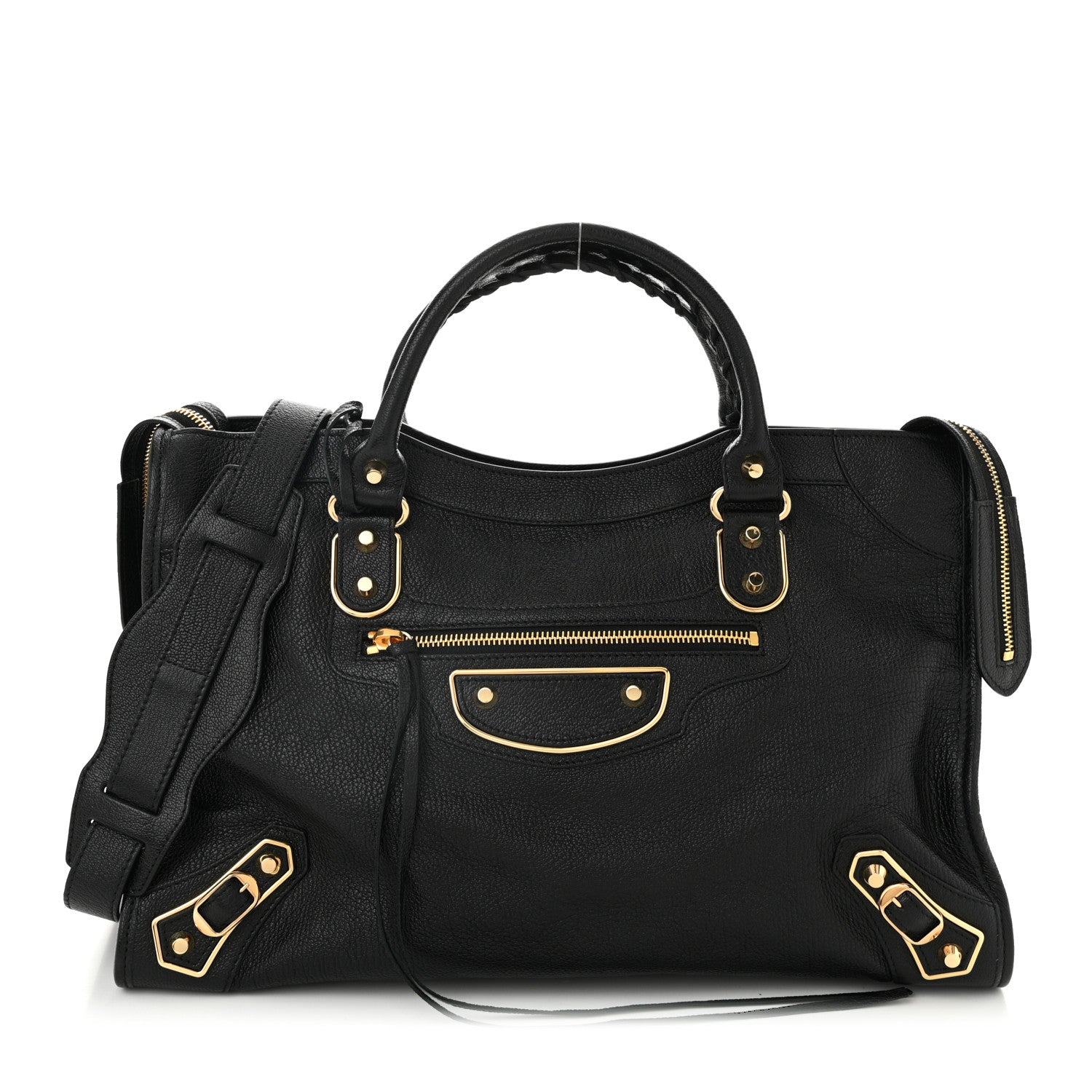 Balenciaga Chevre Gold Metallic Edge Hardware City Black 1 of 11