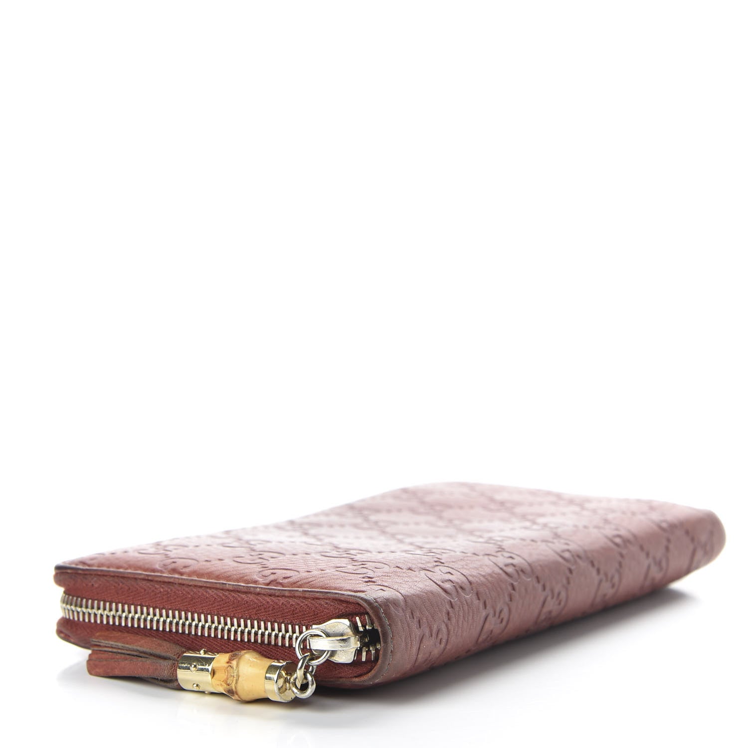 Gucci Guccissima Bamboo Tassel Zip Around Wallet Orange 4 of 8
