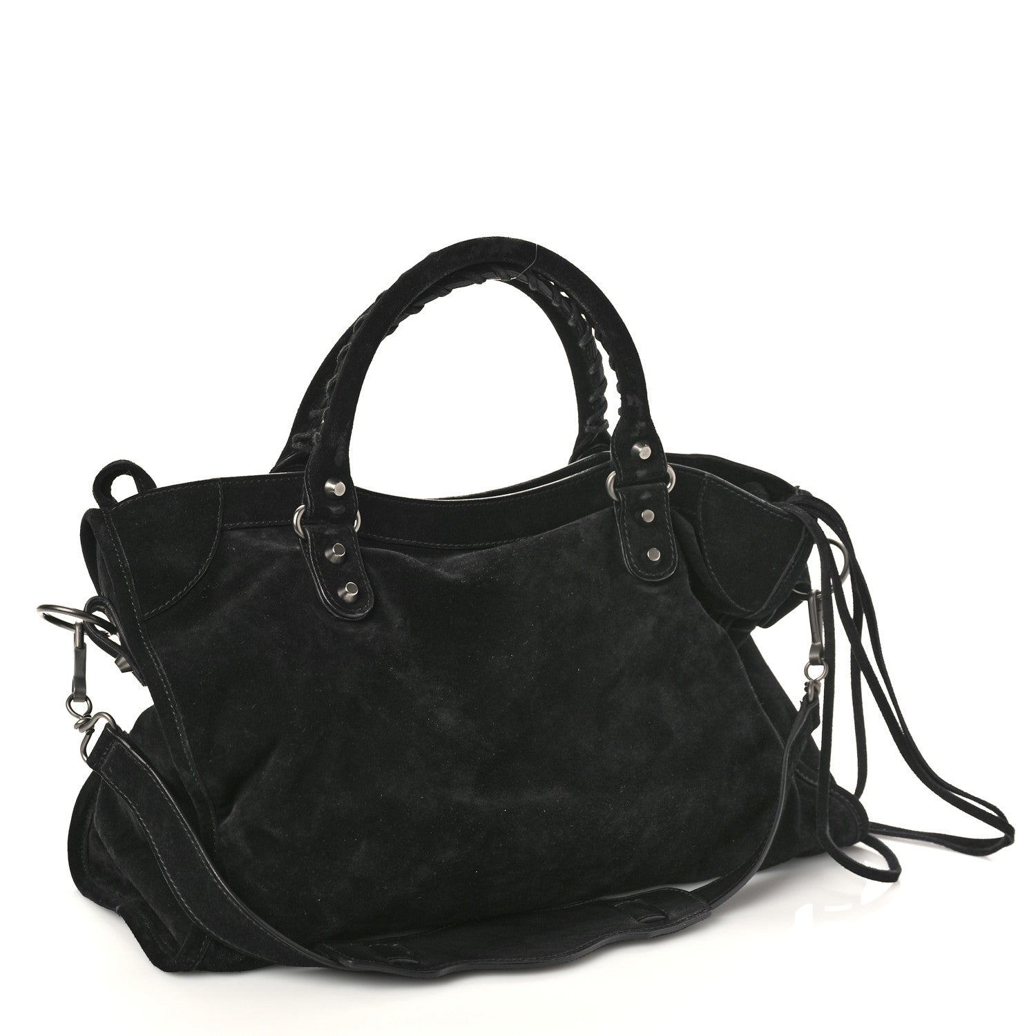 Balenciaga Baby Daim Suede Classic Silver Hardware City Black 2 of 8