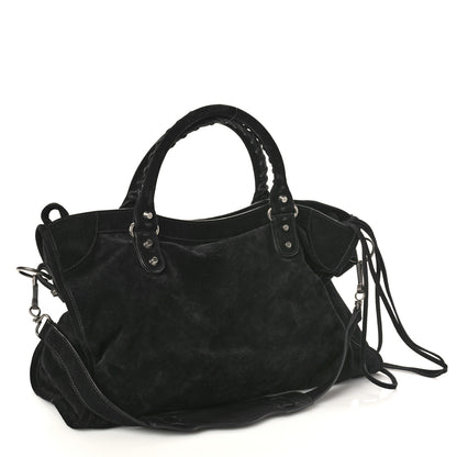 Balenciaga Baby Daim Suede Classic Silver Hardware City Black 2 of 8