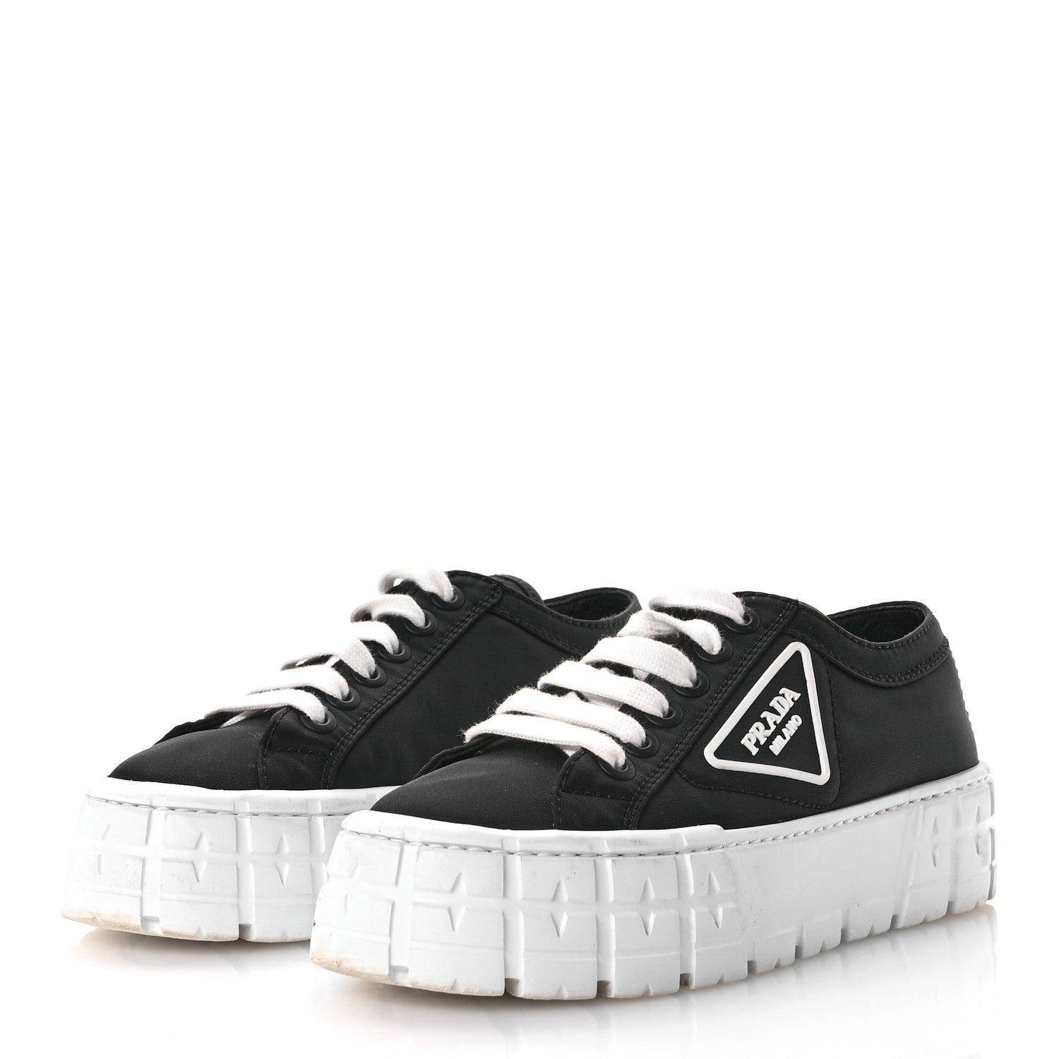 Prada Re-Nylon Gabardine Triangle Logo Double Wheel 50mm Sneakers 37 Black 4 of 8
