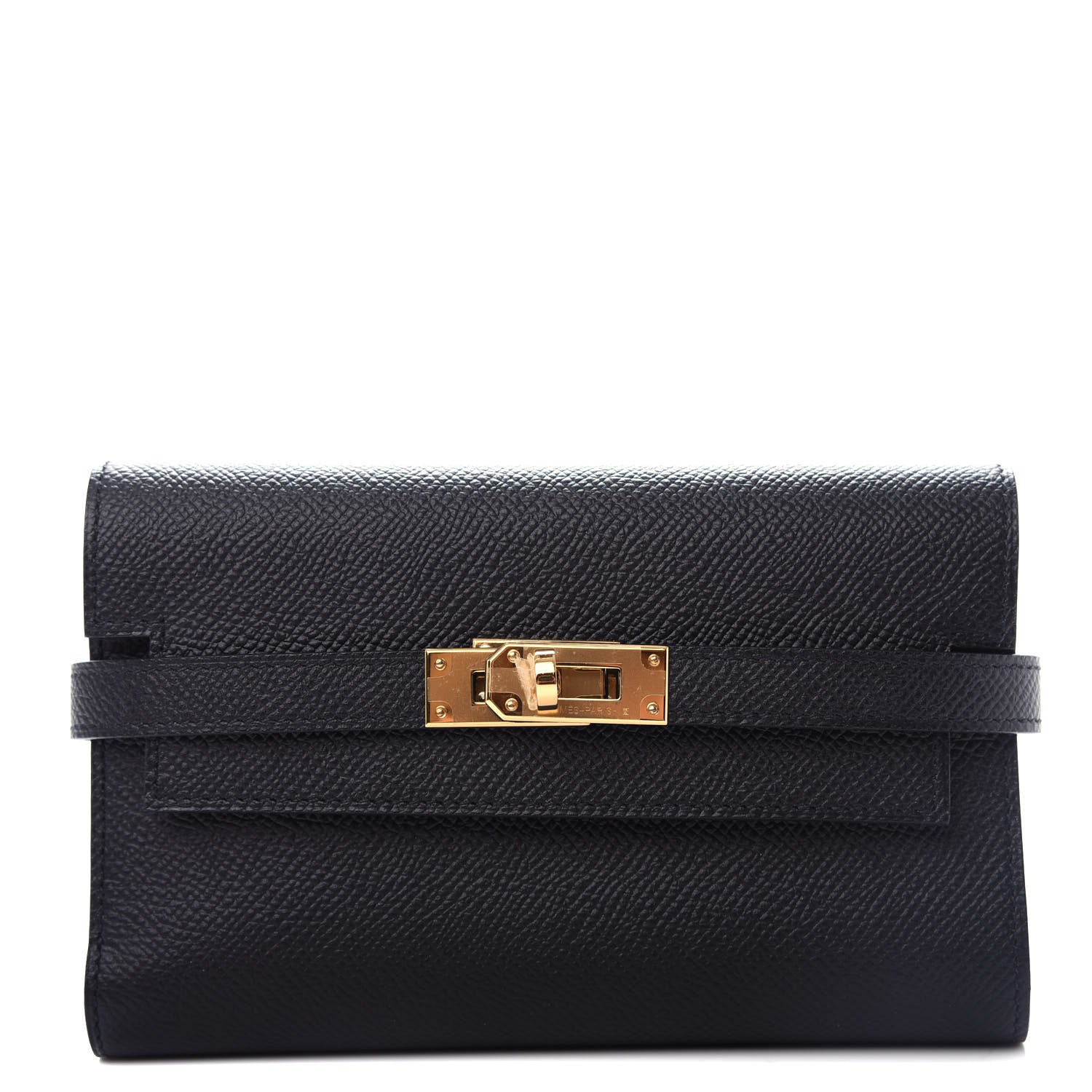 Hermes Epsom Medium Kelly Wallet Black 1 of 8
