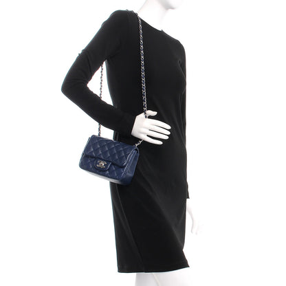 Chanel Lambskin Quilted Mini Square Flap Navy 2 of 7
