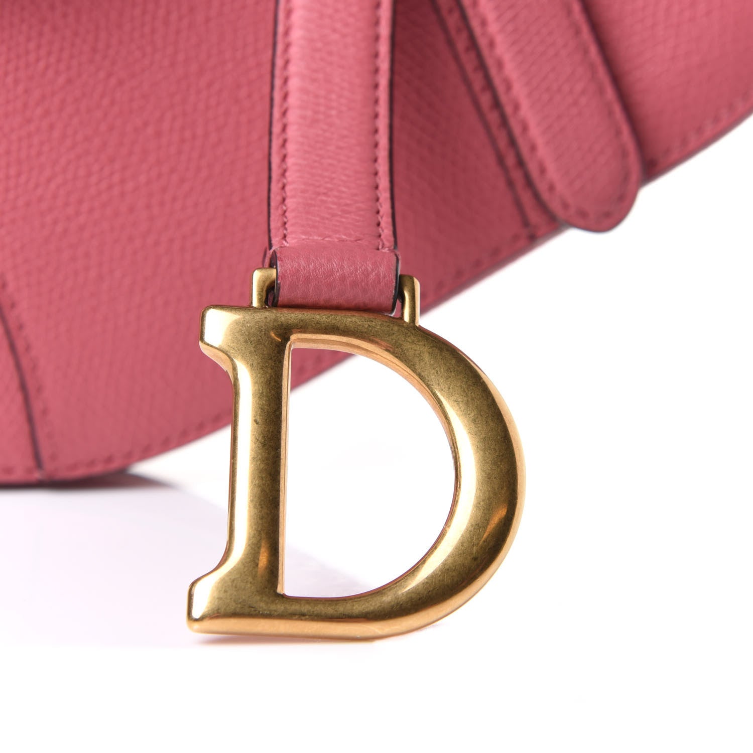 Christian Dior Grained Calfskin Mini Saddle Bag Pink 7 of 10