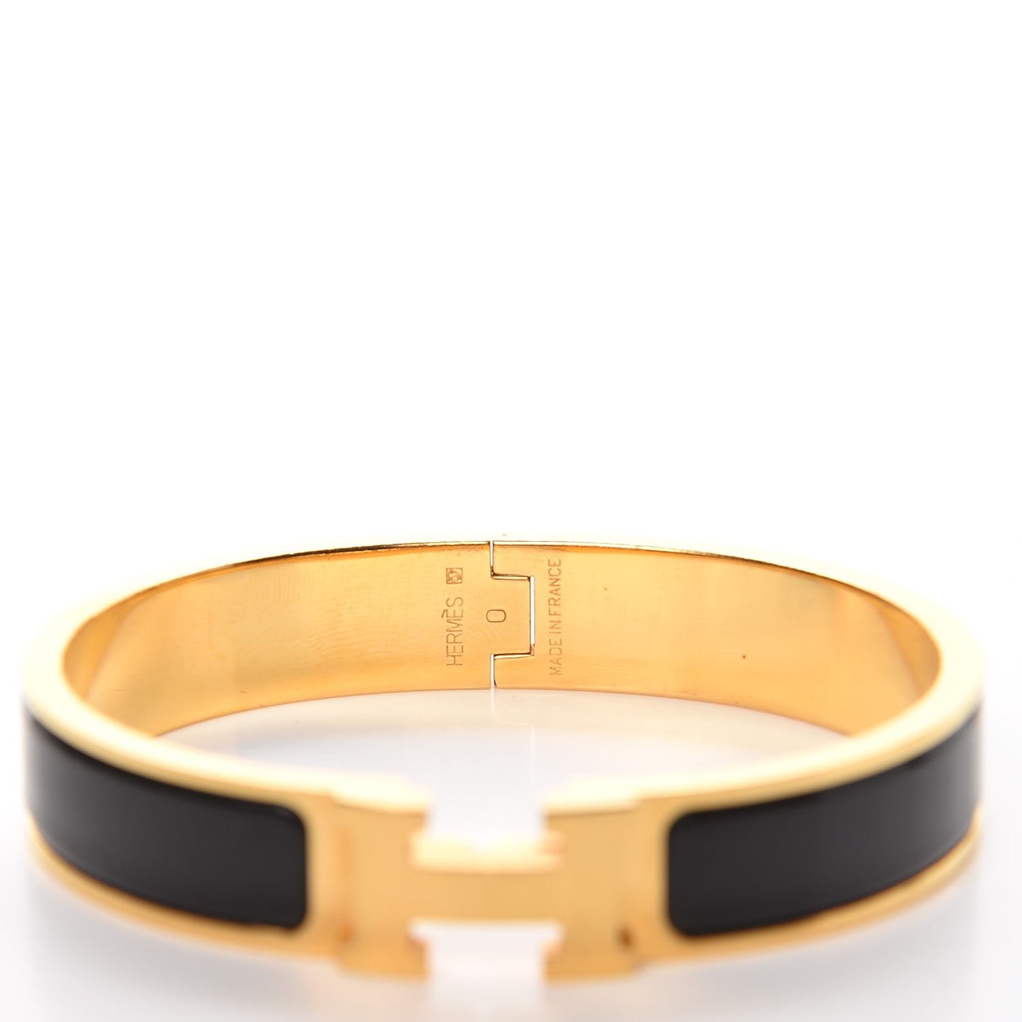 Enamel Narrow Clic Clac H Bracelet GM Black