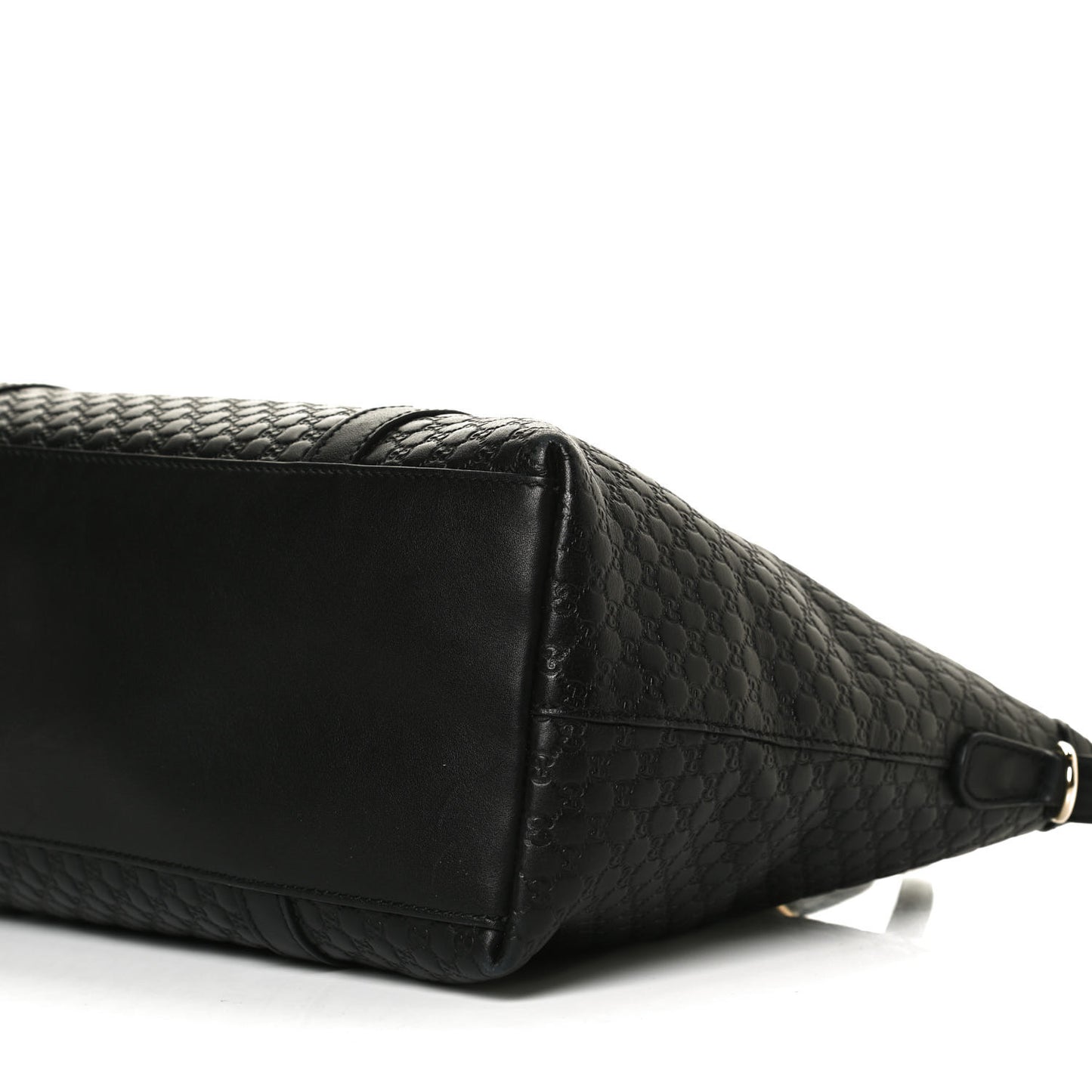Soft Microguccissima Medium Zippered Satchel Black