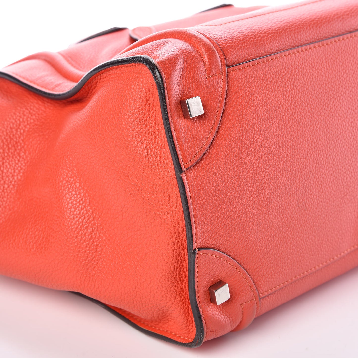 Drummed Calfskin Mini Luggage Vermillion