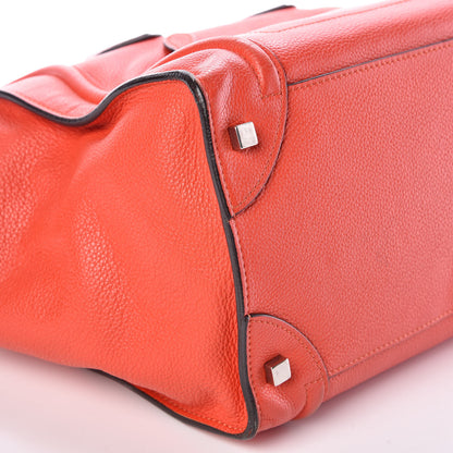 Celine Drummed Calfskin Mini Luggage Vermillion 8 of 10