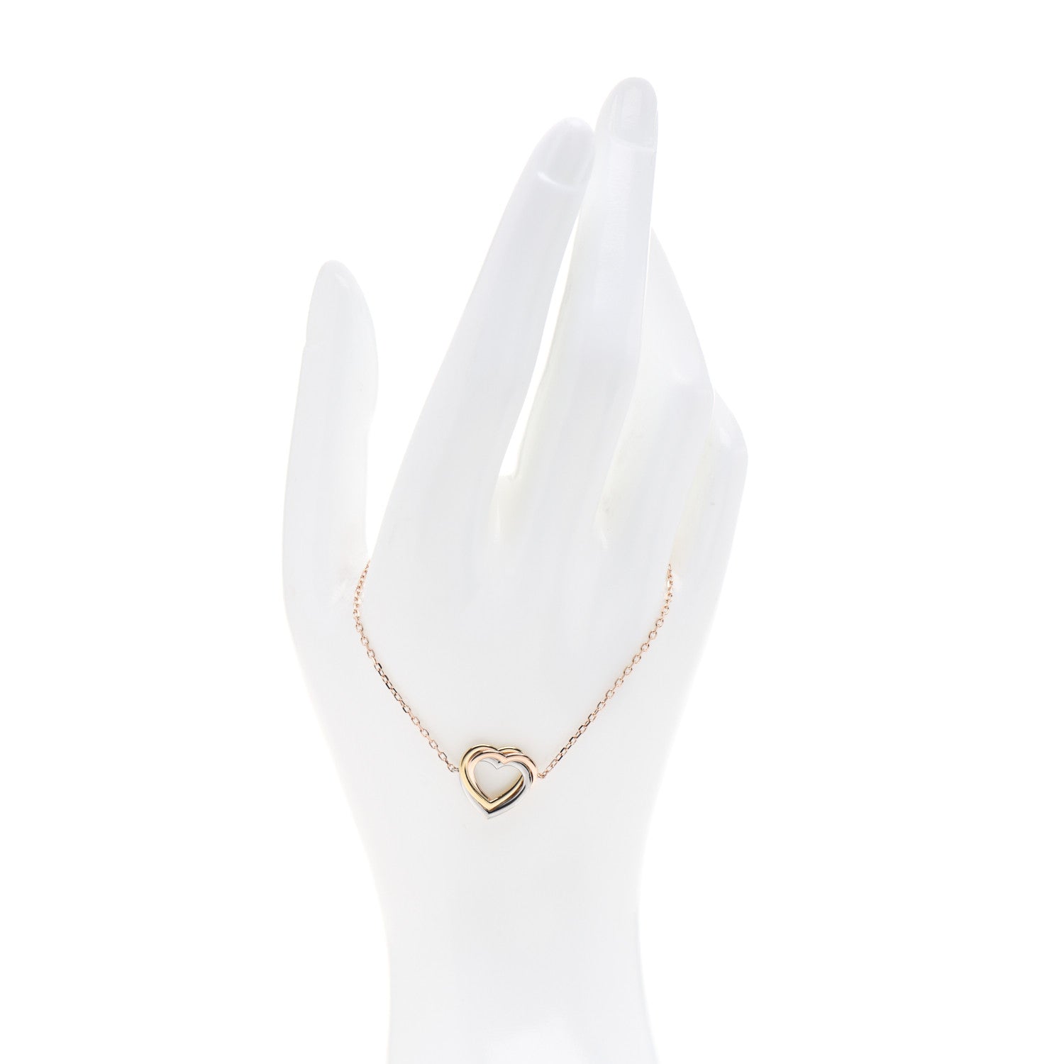 Cartier 18K Pink Yellow White Gold Trinity Heart Bracelet 2 of 4