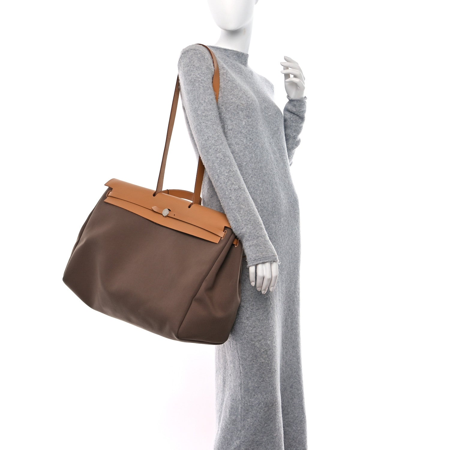 Hermes Military Toile Vache Hunter Herbag Cabine Zip 50 Etoupe Dune 2 of 11