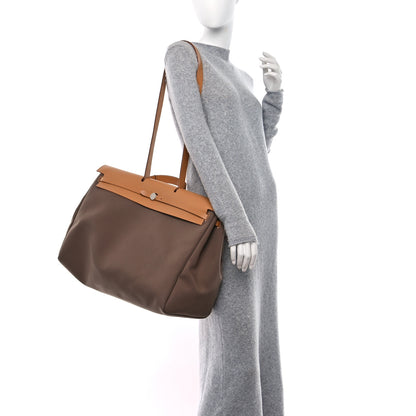 Hermes Military Toile Vache Hunter Herbag Cabine Zip 50 Etoupe Dune 2 of 11