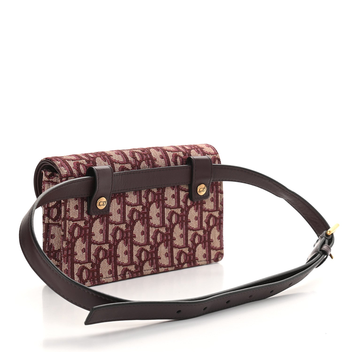 Christian Dior Oblique Saddle Belt Bag Bordeaux 3 of 8