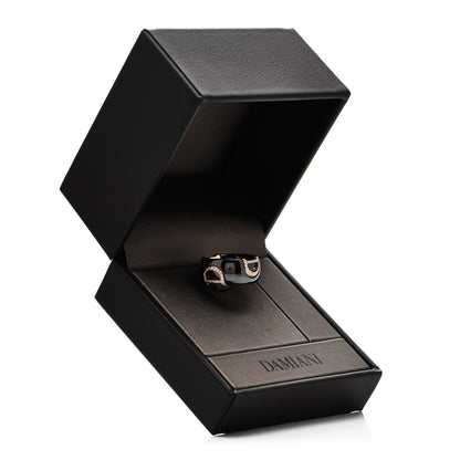 Damiani 18K Pink Gold Ceramic Diamond D Icon Ring 53 6.25 Black 6 of 6
