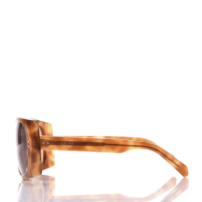 Celine Acetate Curved Flat Top Rectangular Sunglasses CL40089I Brown 3 of 6