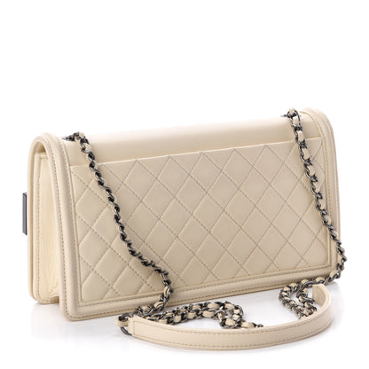 Chanel Lambskin Plexiglass Seamless Greek Horizontal Boy Brick Flap Dark White 3 of 10