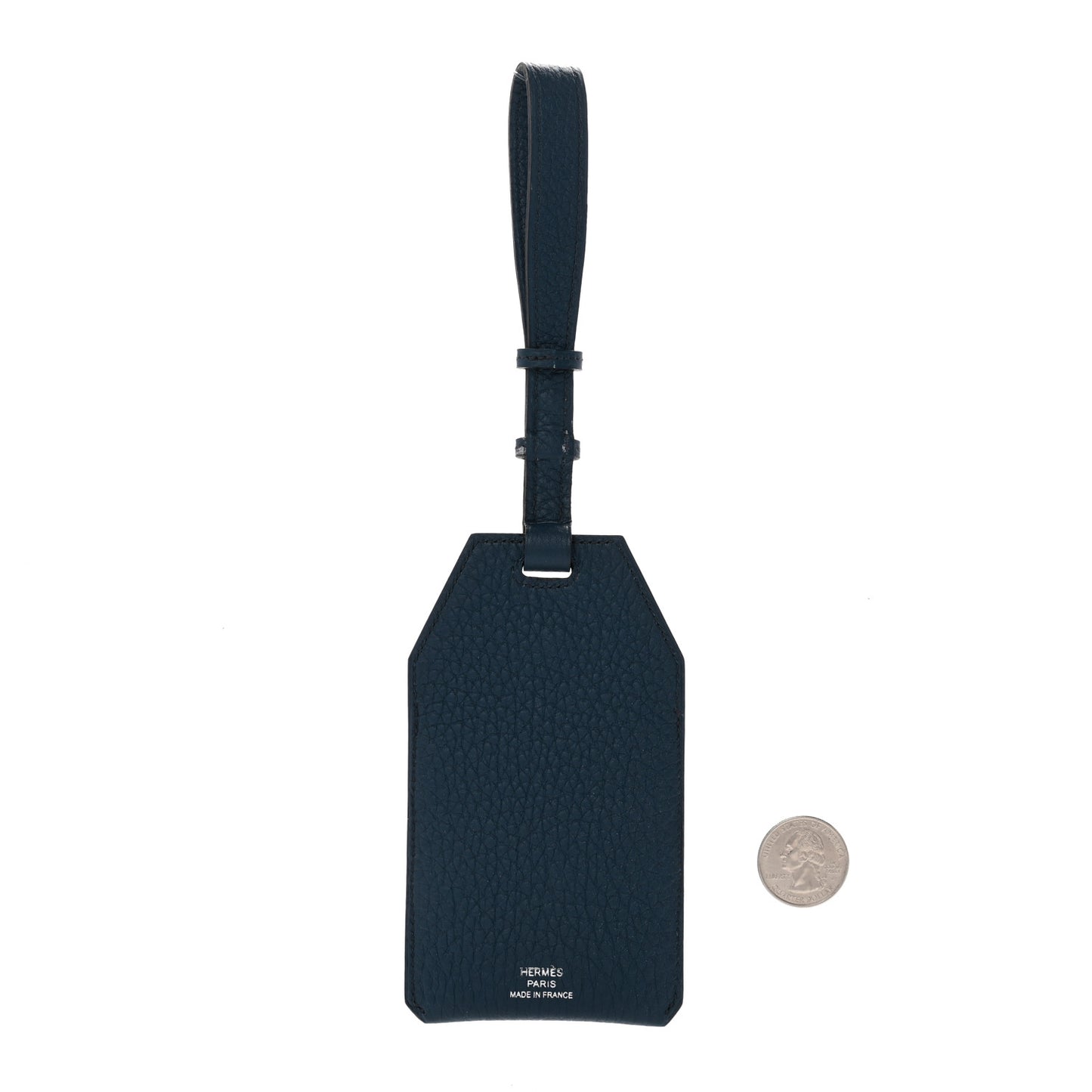 Togo Swift Taurillon Clemence Endless Road Luggage Tag Bleu De Prusse