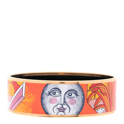 Hermes Enamel Printed Wide Acte III Scene La Clairiere Lune Bangle 70 1 of 5