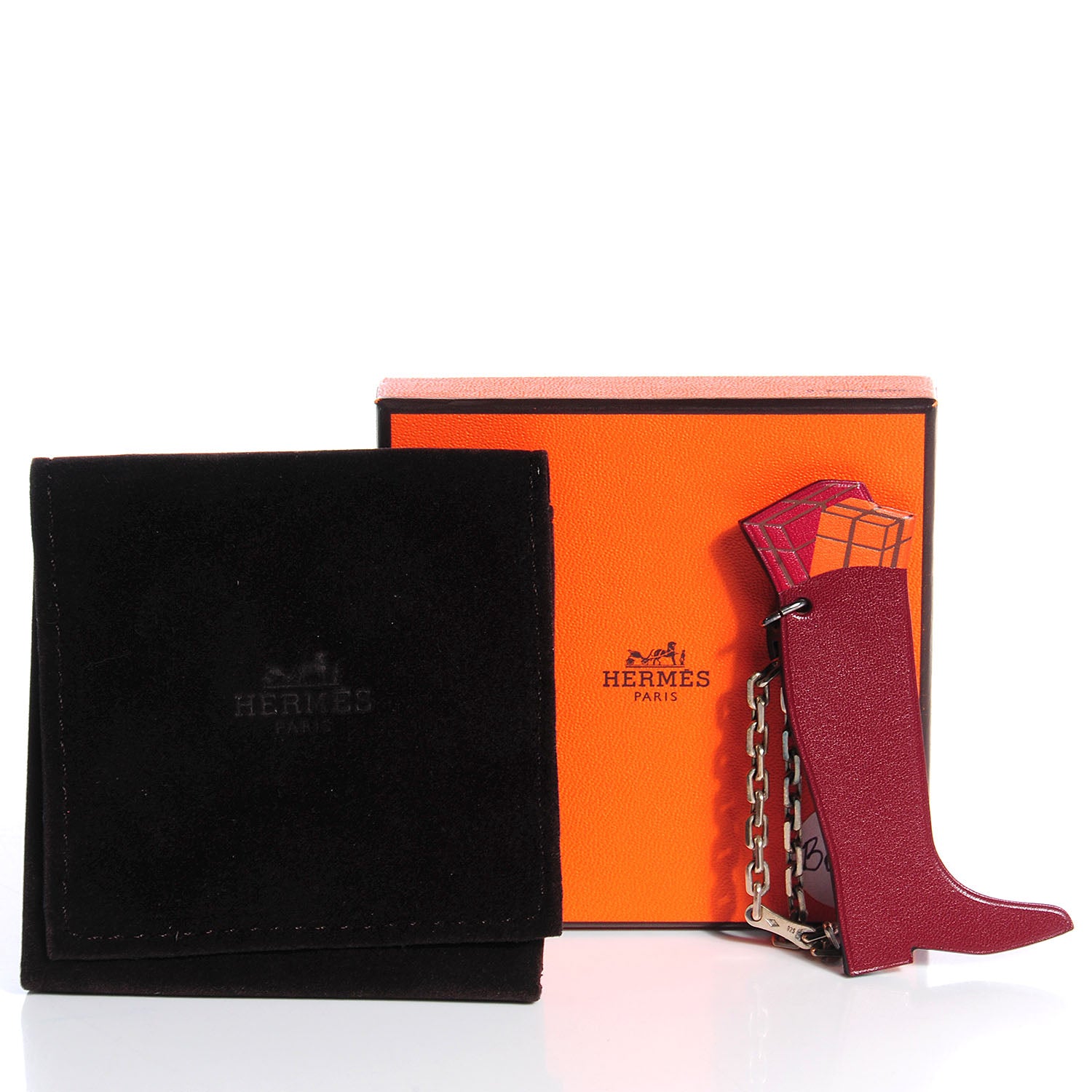 Hermes Tadelakt Boot Bag Charm Rouge H 5 of 5