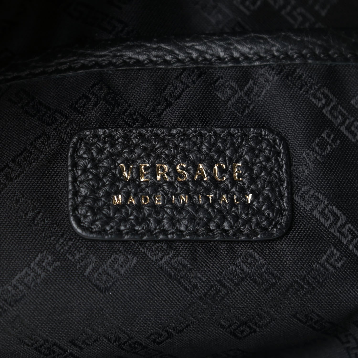 Versace Grained Calfskin Medusa Messenger Bag Black 8 of 16
