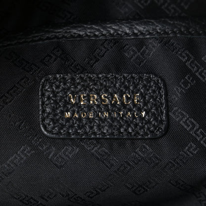 Versace Grained Calfskin Medusa Messenger Bag Black 8 of 16