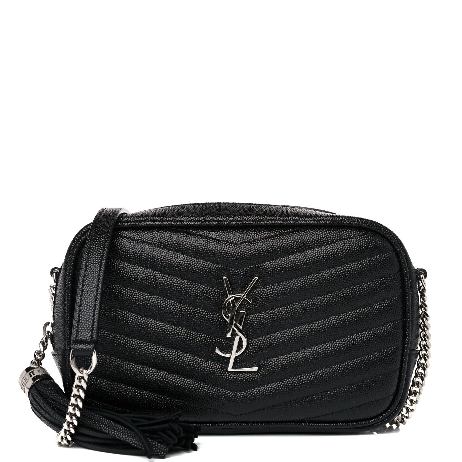 Saint Laurent Grain De Poudre Matelasse Monogram Mini Lou Camera Bag Black 1 of 11
